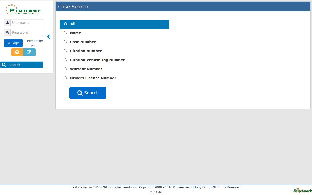 Georgia municipal warrant search controls in a local court portal