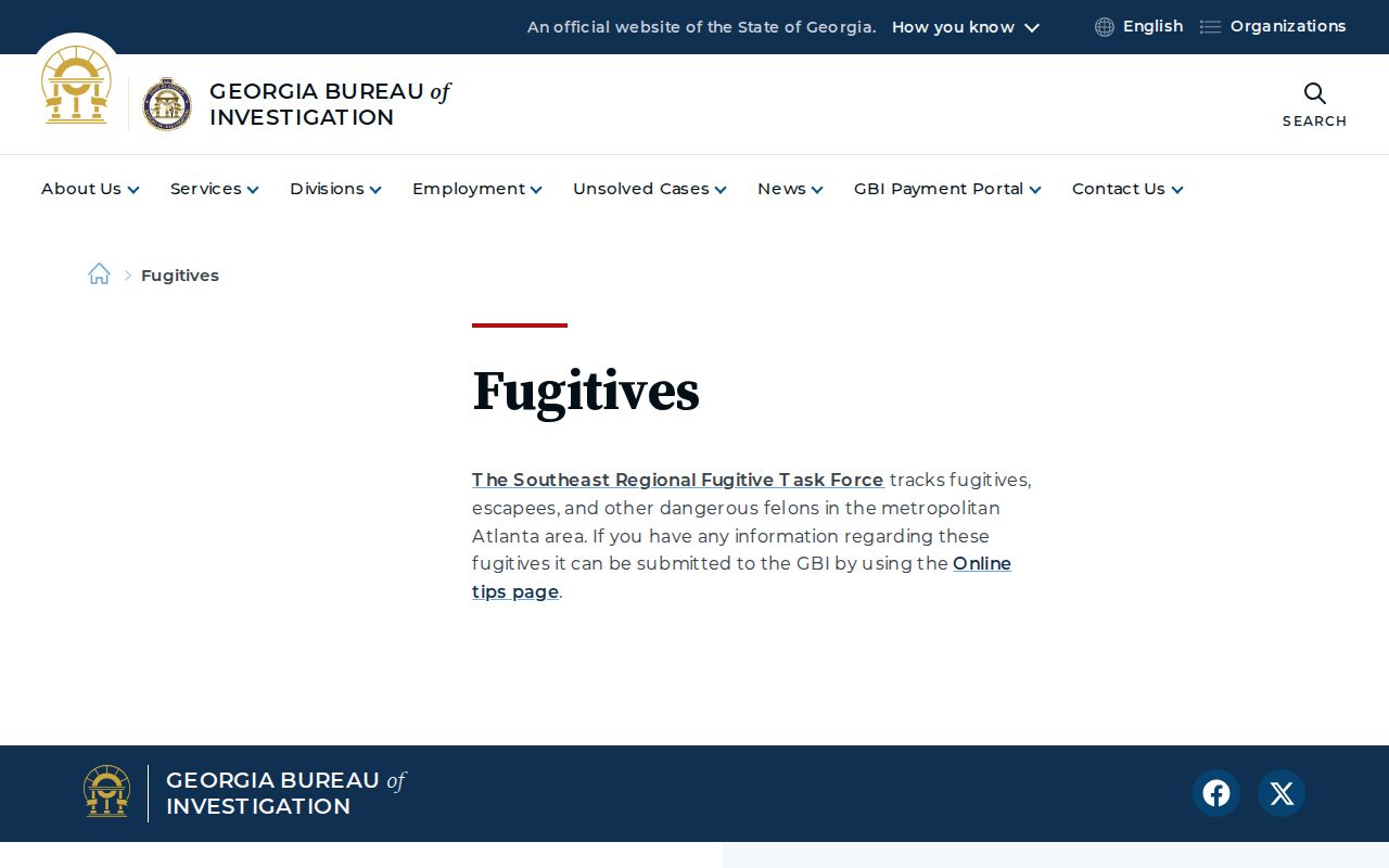 Georgia most-wanted and fugitive program information from the GBI